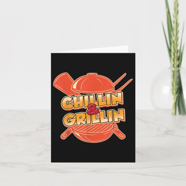 Funny Chillin And Grillin Grilling Meat Brisket Bb Card (Front)