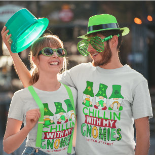 Funny Chillin with Gnomies St Patricks Day Unisex T-Shirt