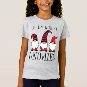 Funny Chillin' With My Gnomies Christmas Pun    T-Shirt