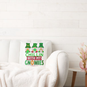 Funny Chillin with My Gnomies St Patricks Day Cushion
