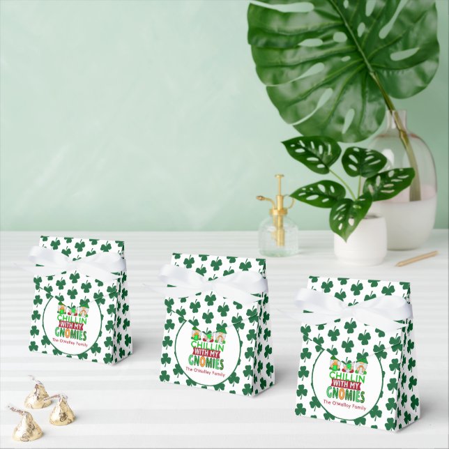 Funny Chillin with My Gnomies St Patricks Day Tent Favour Box (Multiple)