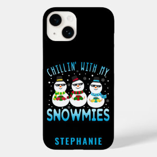 Funny Chillin' With My Snowmies Christmas Case-Mate iPhone 14 Case