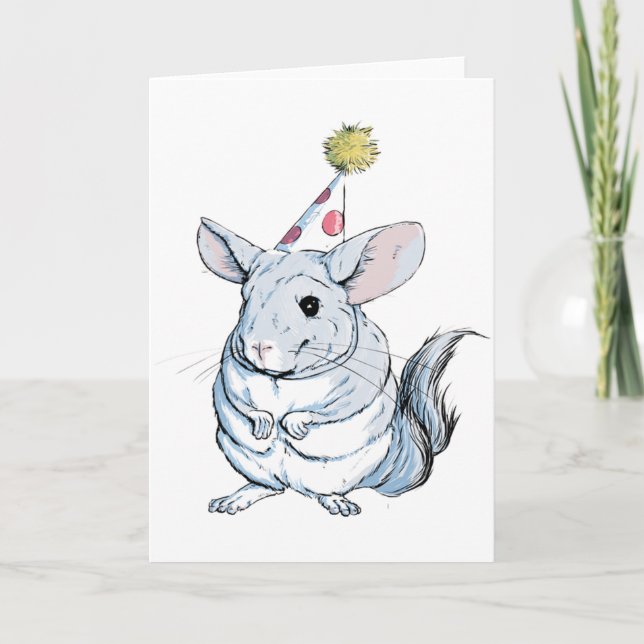 Funny Chinchilla Birthday Card (Front)