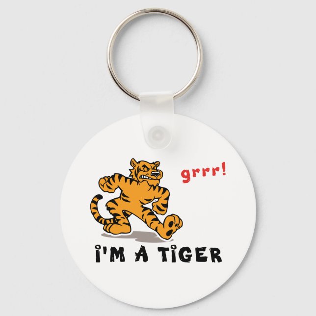 Funny Chinese Zodiac Tiger Key Ring (Front)