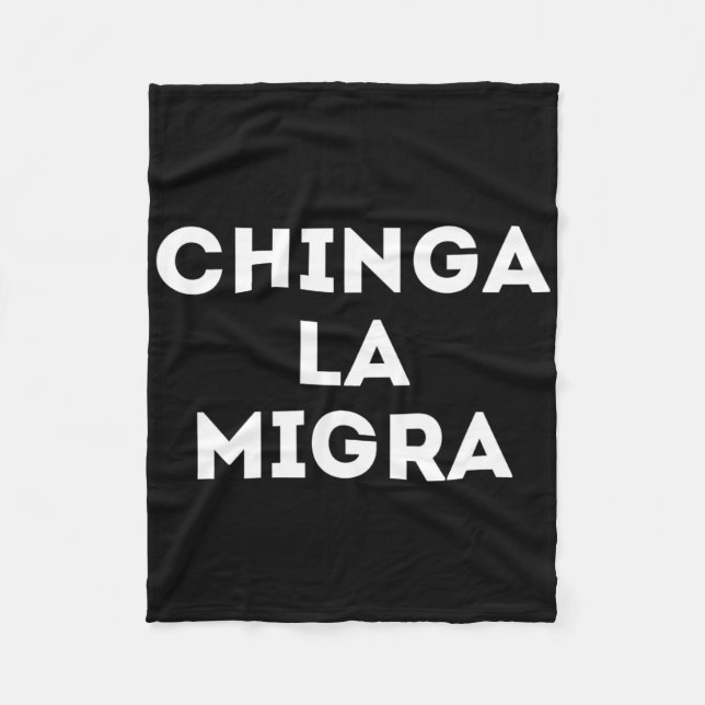 Funny Chinga La Migra Mexican Border Patrol Resist Fleece Blanket (Front)