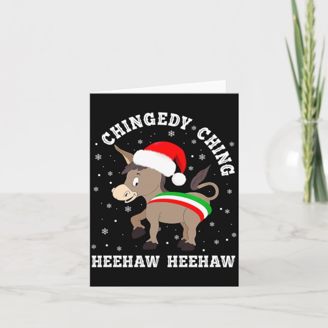 Funny Chingedy Ching Hee Haw Santa Merry Christmas Card (Front)