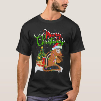 Funny Chipmunk Animal Lover Xmas Lighting Chipmunk T-Shirt