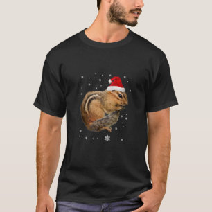 Funny Chipmunk Christmas Shirt Santa Hat Rodent Lo