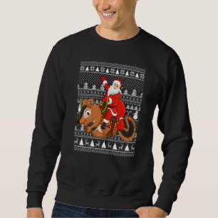 Funny Chipmunk Lover Santa Riding Chipmunk Ugly Ch Sweatshirt