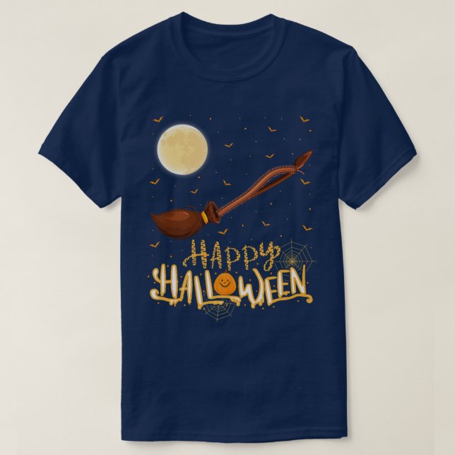 Funny Chipmunk Ride Witch Shot Chipmunk Halloween  T-Shirt (Design Front)