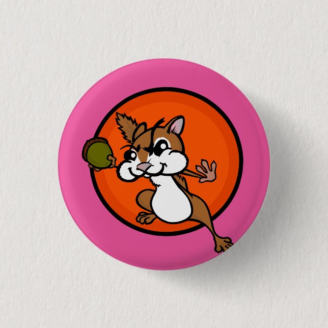 FUNNY CHIPMUNK ROUND BUTTON (Front)