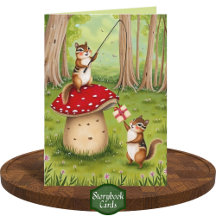 Funny Chipmunks Playing Toadstool Happy Birthday