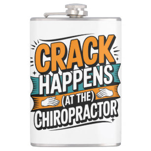 Funny Chiropractic Quote Spine Crack Humor Hip Flask