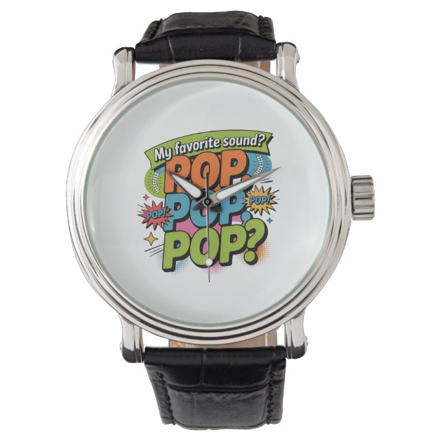 Funny Chiropractor Pop Sound Gift Watch (Front)