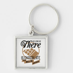 Funny Chocoholic Gift Foodie Cute Chocolate Key Ring