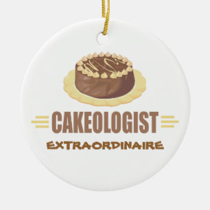 Funny Chocolate Cake Ceramic Tree Decoration
