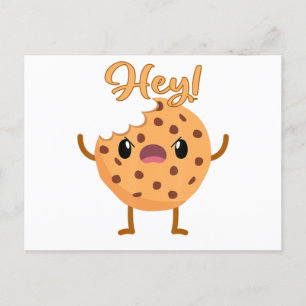Funny Chocolate Chip Cookie A Bite Taken Out Mad Announcement Postcard