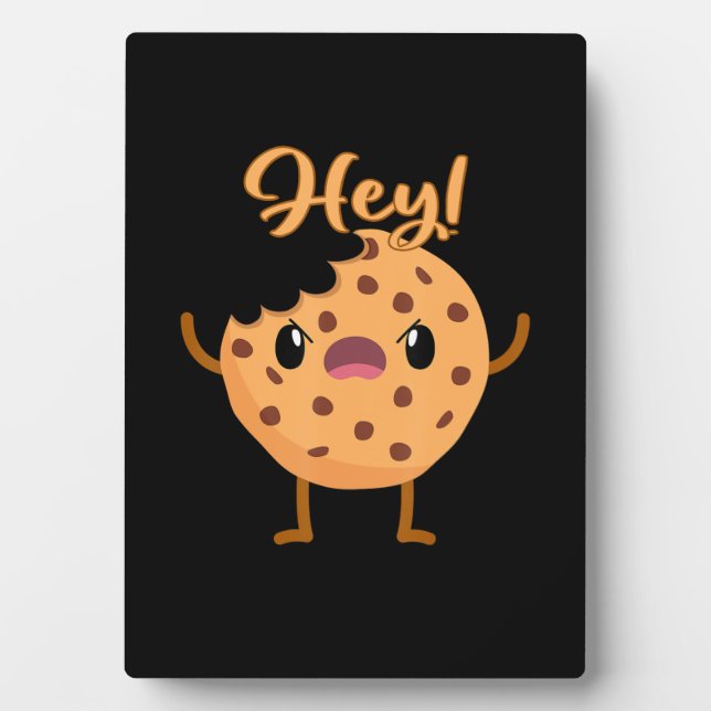 Funny Chocolate Chip Cookie A Bite Taken Out Plaque (Front)