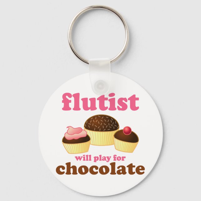 Funny Chocolate Flute Key Ring (Front)