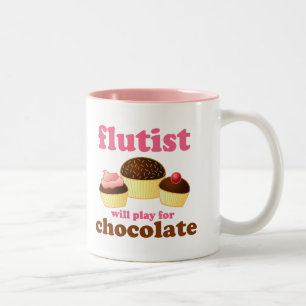 Funny Chocolate Flute Two-Tone Coffee Mug