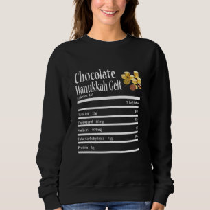 Funny Chocolate Hanukkah Gelt Nutrition Fact Jewis Sweatshirt