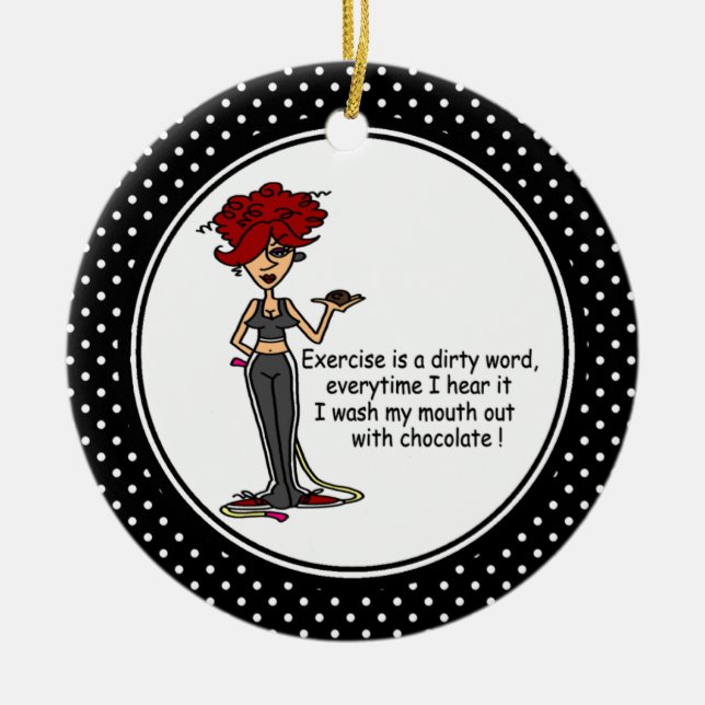Funny Chocolate Humour Christmas Ornament (Front)