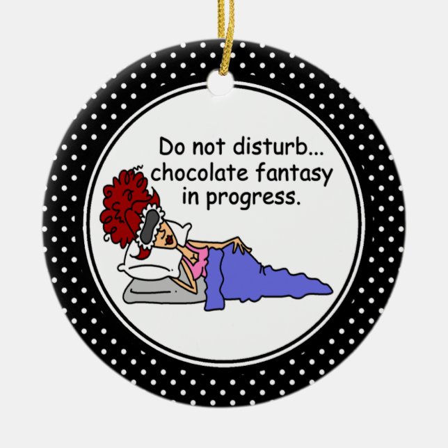Funny Chocolate Humour Christmas Ornament (Front)
