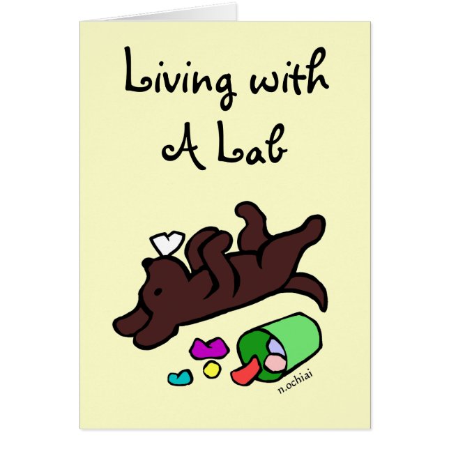 Funny Chocolate Labrador Cartoon Illustration (Front)
