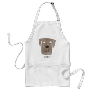 Funny Chocolate Labrador Retriever Dog Custom Name Standard Apron