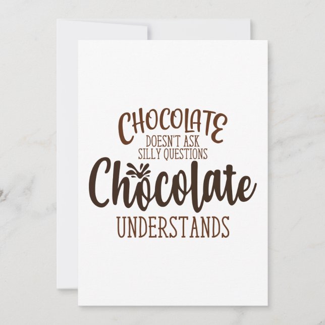 Funny Chocolate Lover Gift Valentine's Day Card (Front)