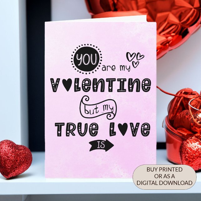 Funny Chocolate Lover Valentine's Day Holiday Card (Funny typography style valentine card from chocolate lover)