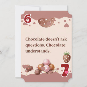 Funny Chocolate Lovers Quote Valentine's Day Greet Holiday Card
