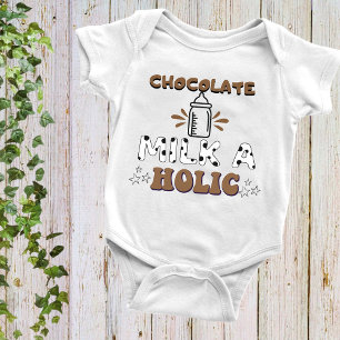 Funny Chocolate  Milk Drinking   Baby Bodysuit