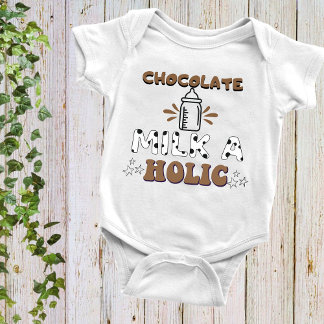 Funny Chocolate Milk Drinking Baby Bodysuit