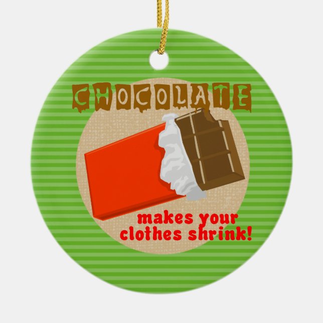 Funny Chocolate Saying Christmas Ornament (Front)