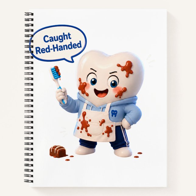 Funny Chocolate Tooth Decay Notebook for Dentist  (Front)