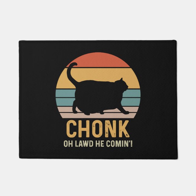 Funny Chonk Cat Meme Doormat (Front)