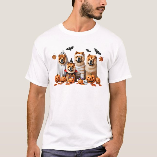 Funny Chow Chow Halloween Dog Lover T-Shirt (Front)