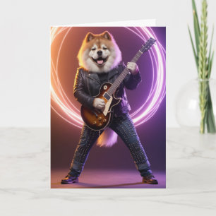 Funny Chow Chow Rock Star Card