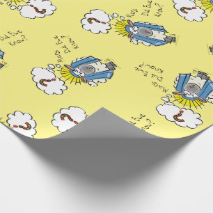 Funny Christian Christmas Cute Sheep Cartoon Wrapping Paper