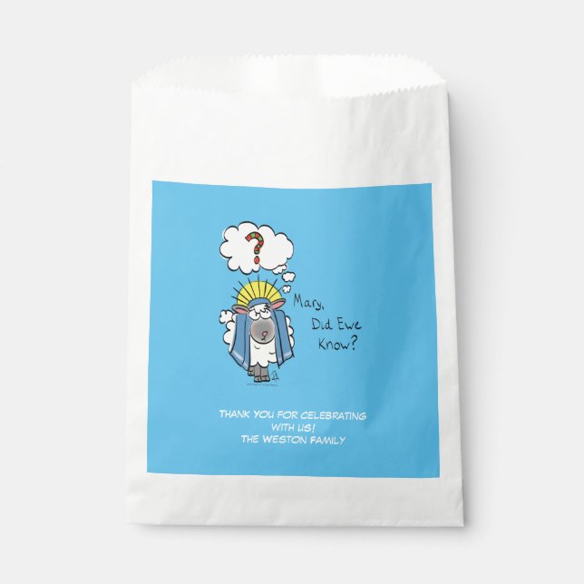Funny Christian Christmas Cute Sheep Favour Bags (Front)