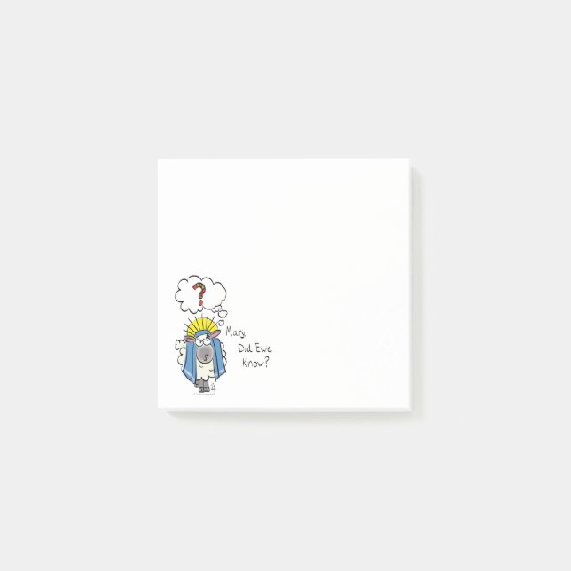 Funny Christian Christmas Cute Sheep Post-it Notes (Front)