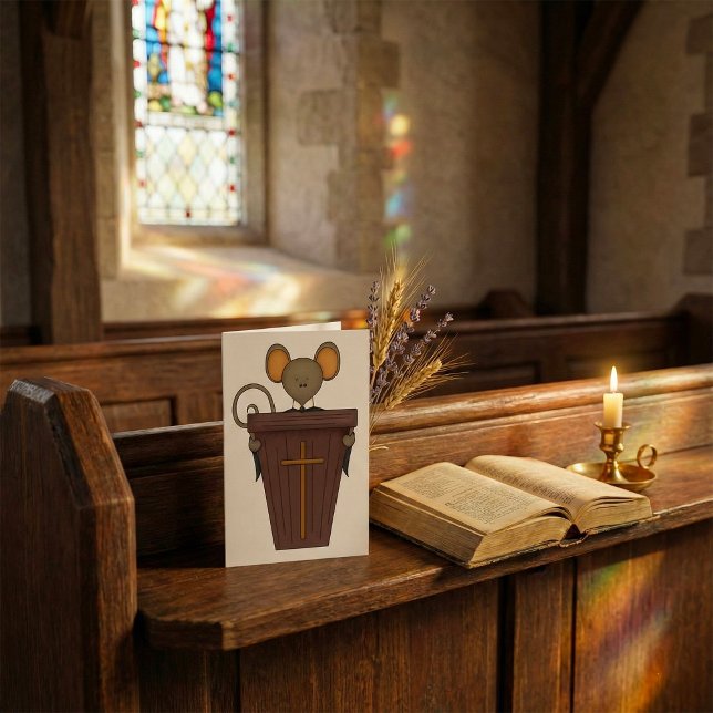 Funny Christian Church Mouse Character Card (Creator Uploaded)