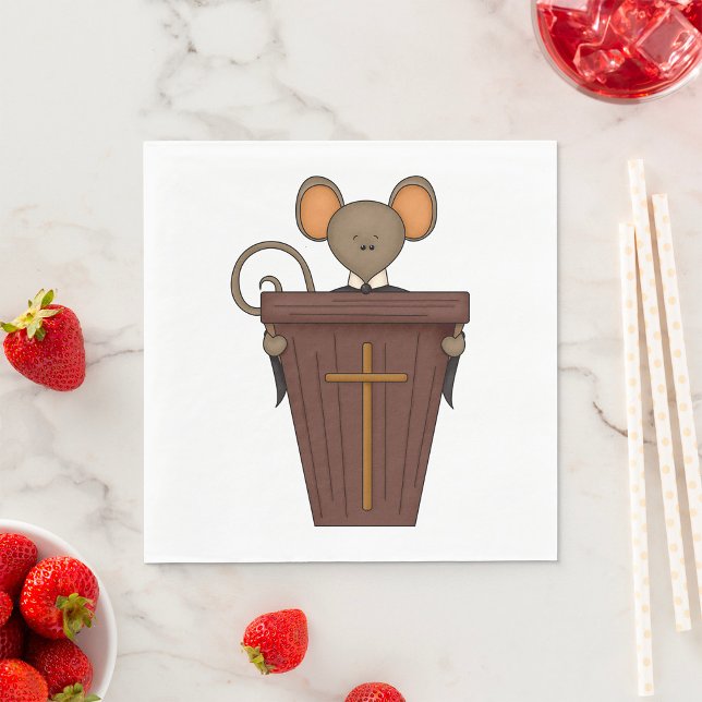 Funny Christian Church Mouse Character Napkin (Creator Uploaded)