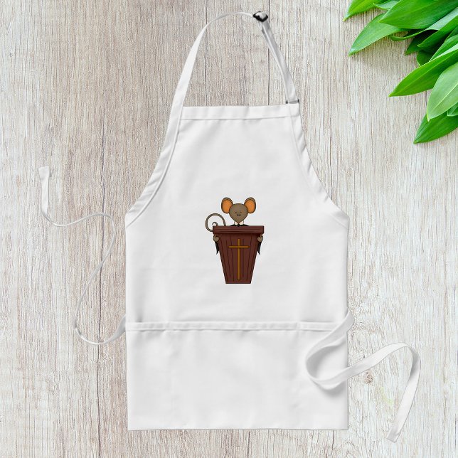 Funny Christian Church Mouse Character Standard Apron (Creator Uploaded)