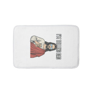 Funny Christian Dad Quote Vintage Bath Mat
