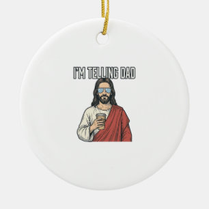Funny Christian Dad Quote Vintage Ceramic Tree Decoration