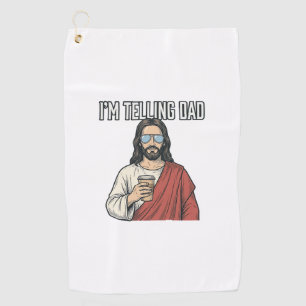 Funny Christian Dad Quote Vintage Golf Towel