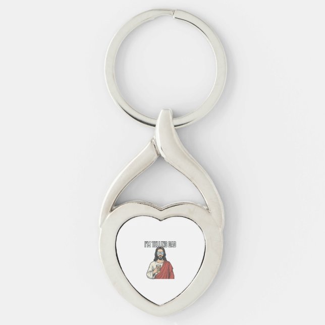 Funny Christian Dad Quote Vintage Key Ring (Front)