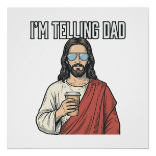 Funny Christian Dad Quote Vintage Poster